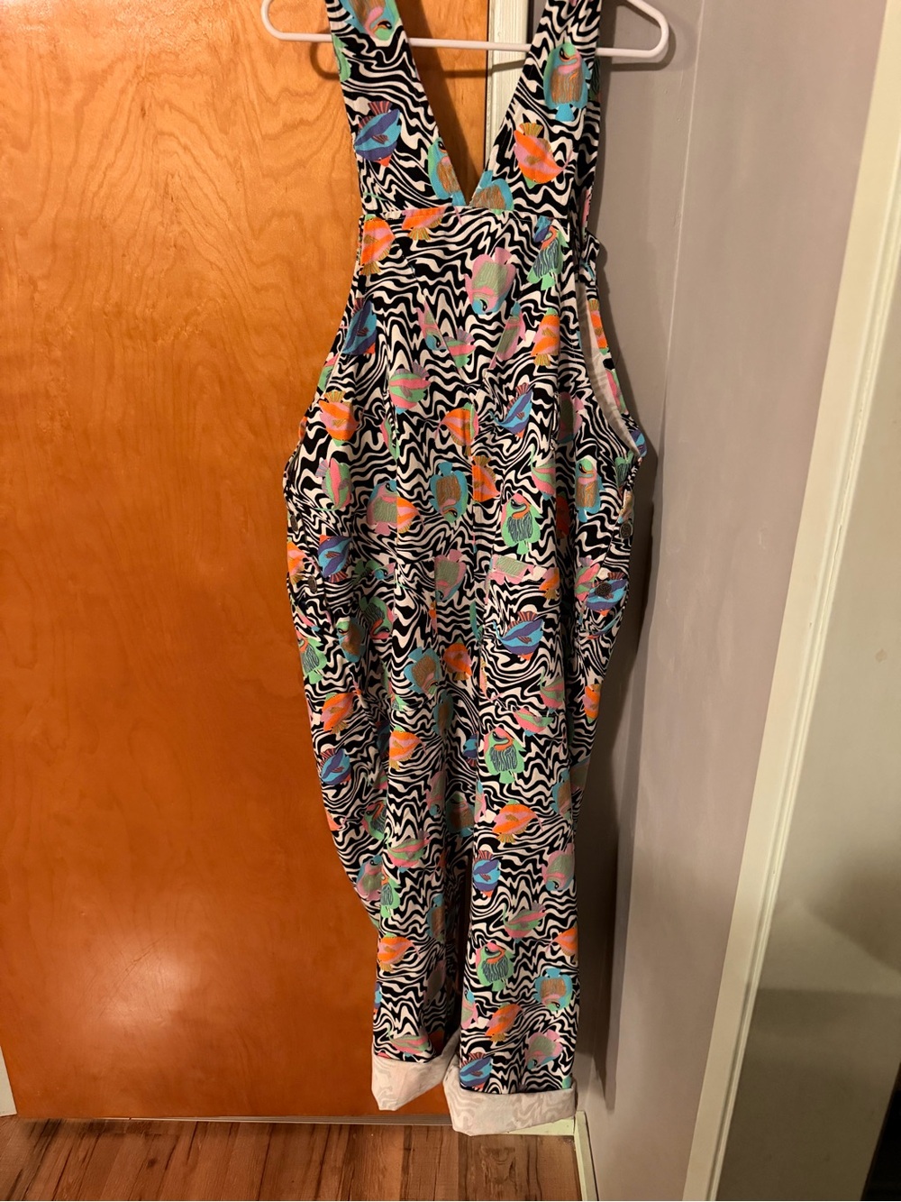 Lucy & Yak Colorful Tropical Print Zebra Overalls - Picture 4 of 4